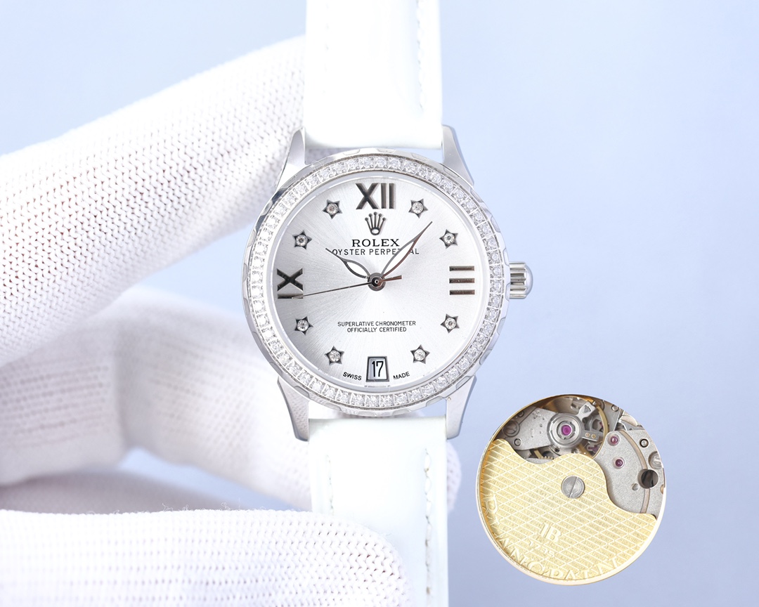 Rolex V8 version fashion women's watch simple three needle super luminous at night