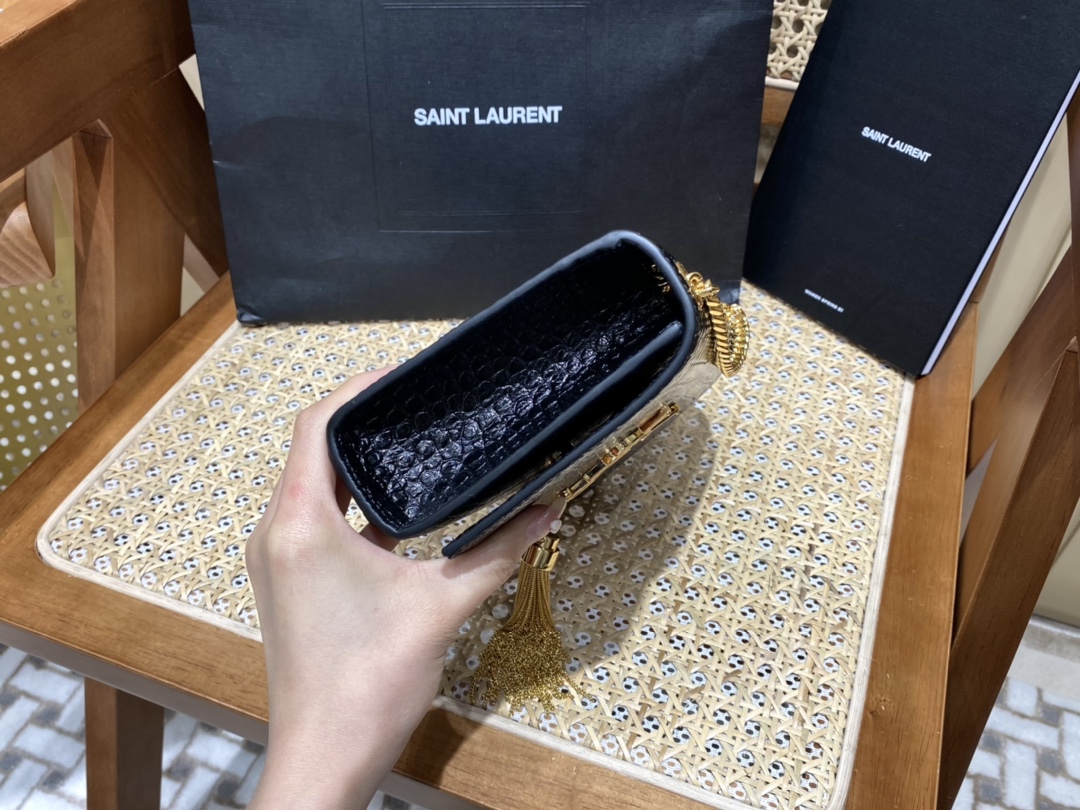 SAINT LAURENT #𝐊𝐚𝐭𝐞 20𝐜𝐦#474366 Original crocodile leather