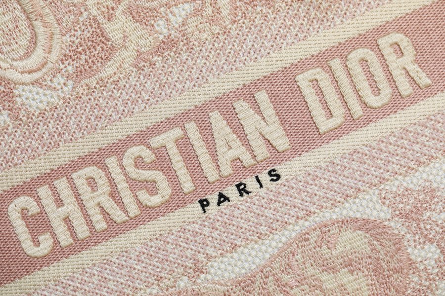 DIOR LADY-D-LITE five compartment toffee bag embroidered tiger pink