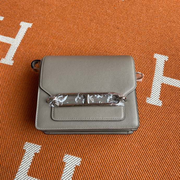 Roulis 19cm asphalt gray gold and silver buckle in stock Evercolor leather