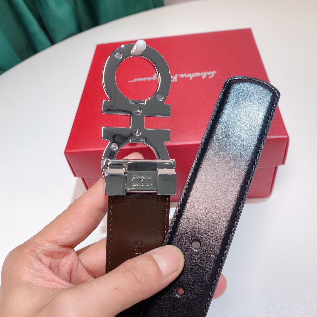 FERRAGAMO double-sided imported cowhide