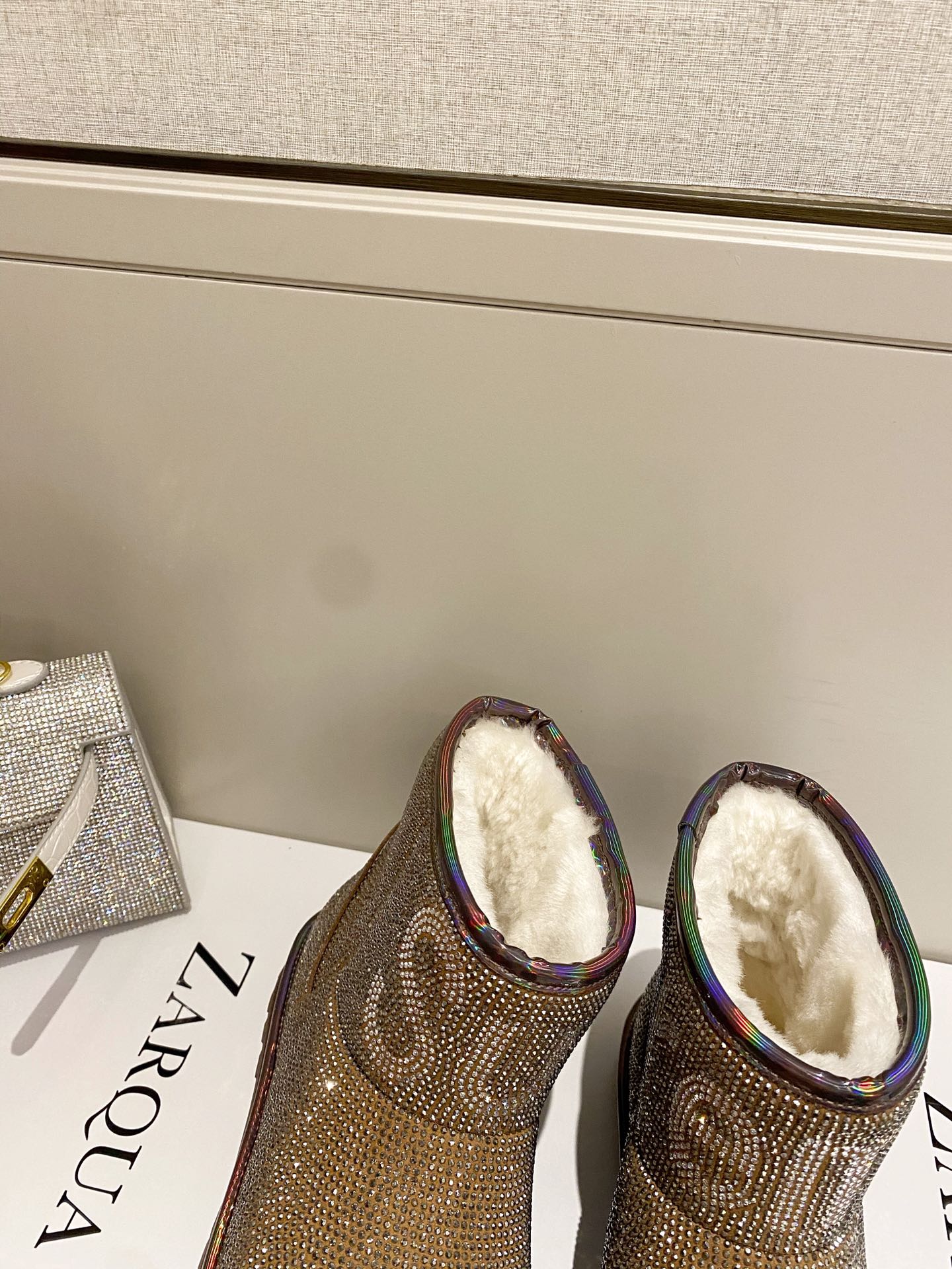 supermen & Louis Vuitton LV cooperation models full of diamonds snow shoes on the new lining pure wool super warm