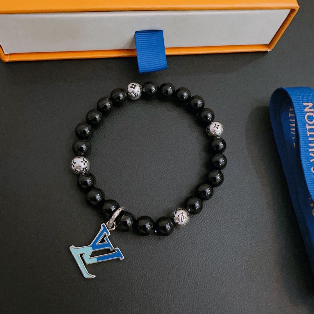 Louis Vuitton 🇷🇼 multi-element onyx thai silver style bracelet