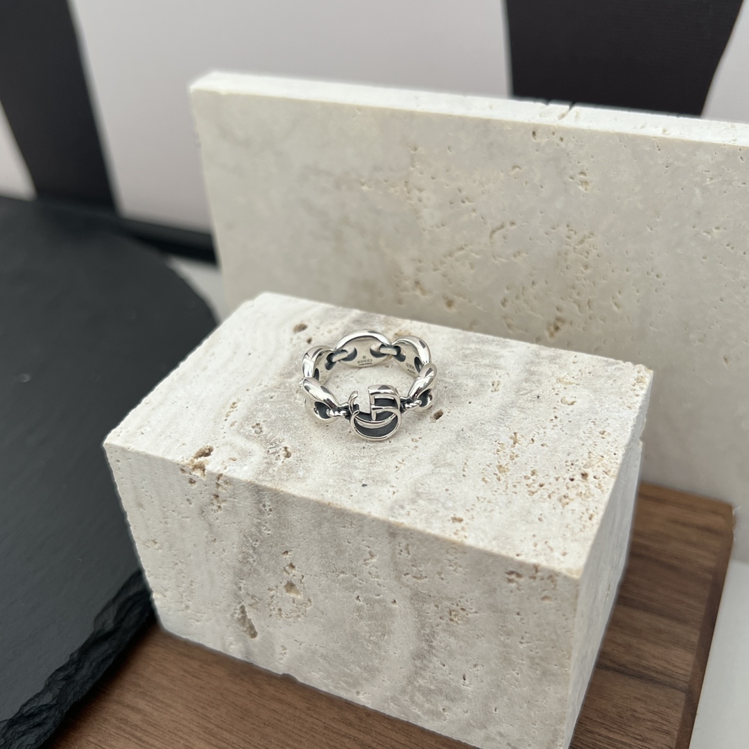 𝐆𝐮𝐜𝐜𝐢 925 sterling silver double G pig nose ring Size: 12# 14# 16# 18# 20# 22#