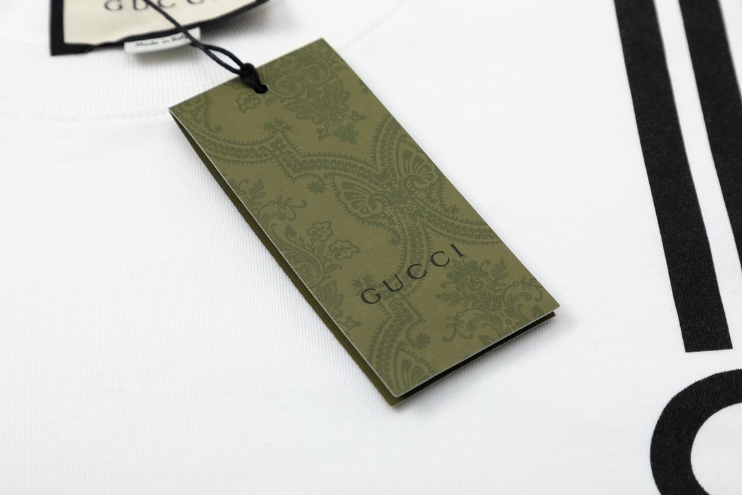 Gucci 23SS double G vertical stripe foam printed t-shirt