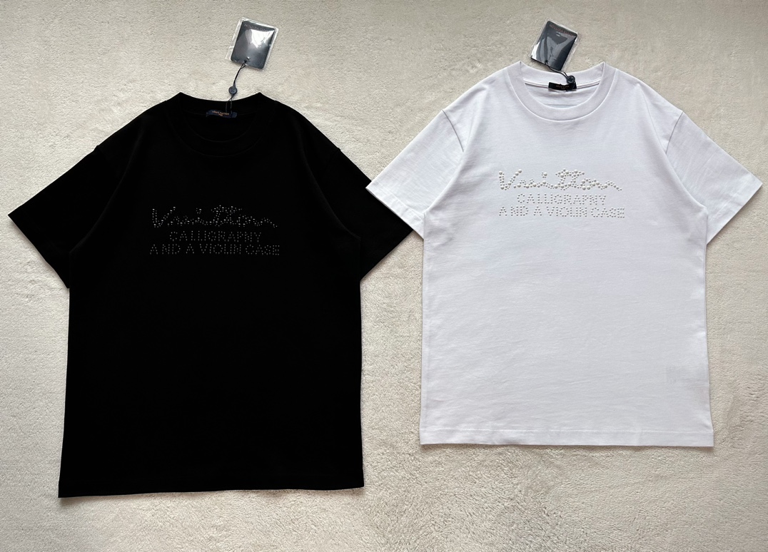 Louis Vuitton Heavy Industry Gradient Beaded Beaded Short Sleeve T