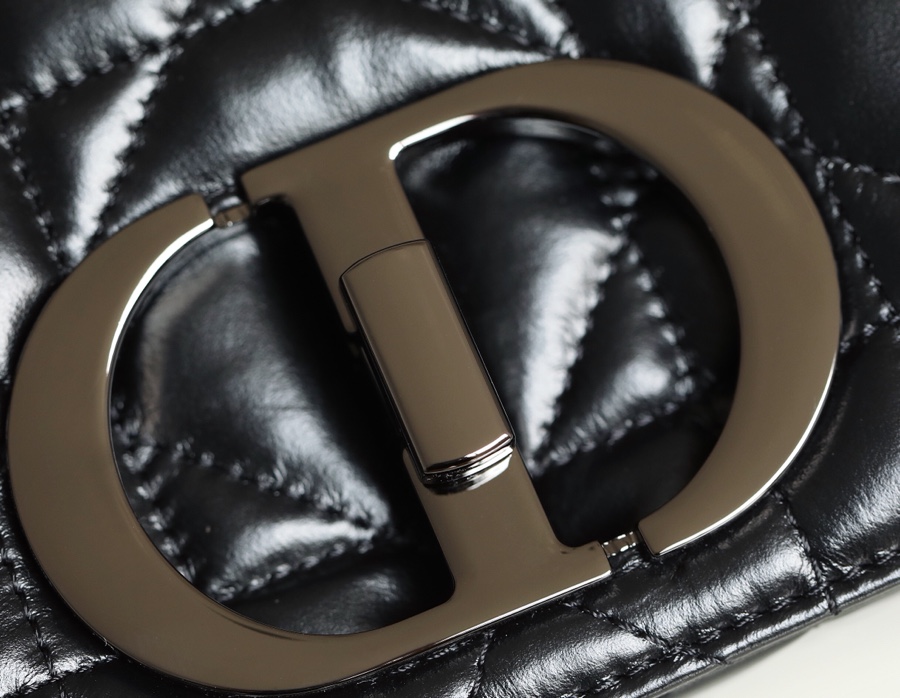 ▪️ DIOR CARO Black Gunmetal Buckle DR-061