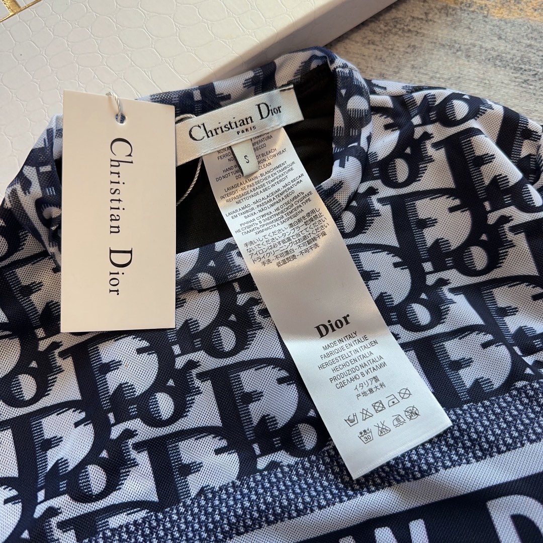 Dior gauze one-piece swimsuit