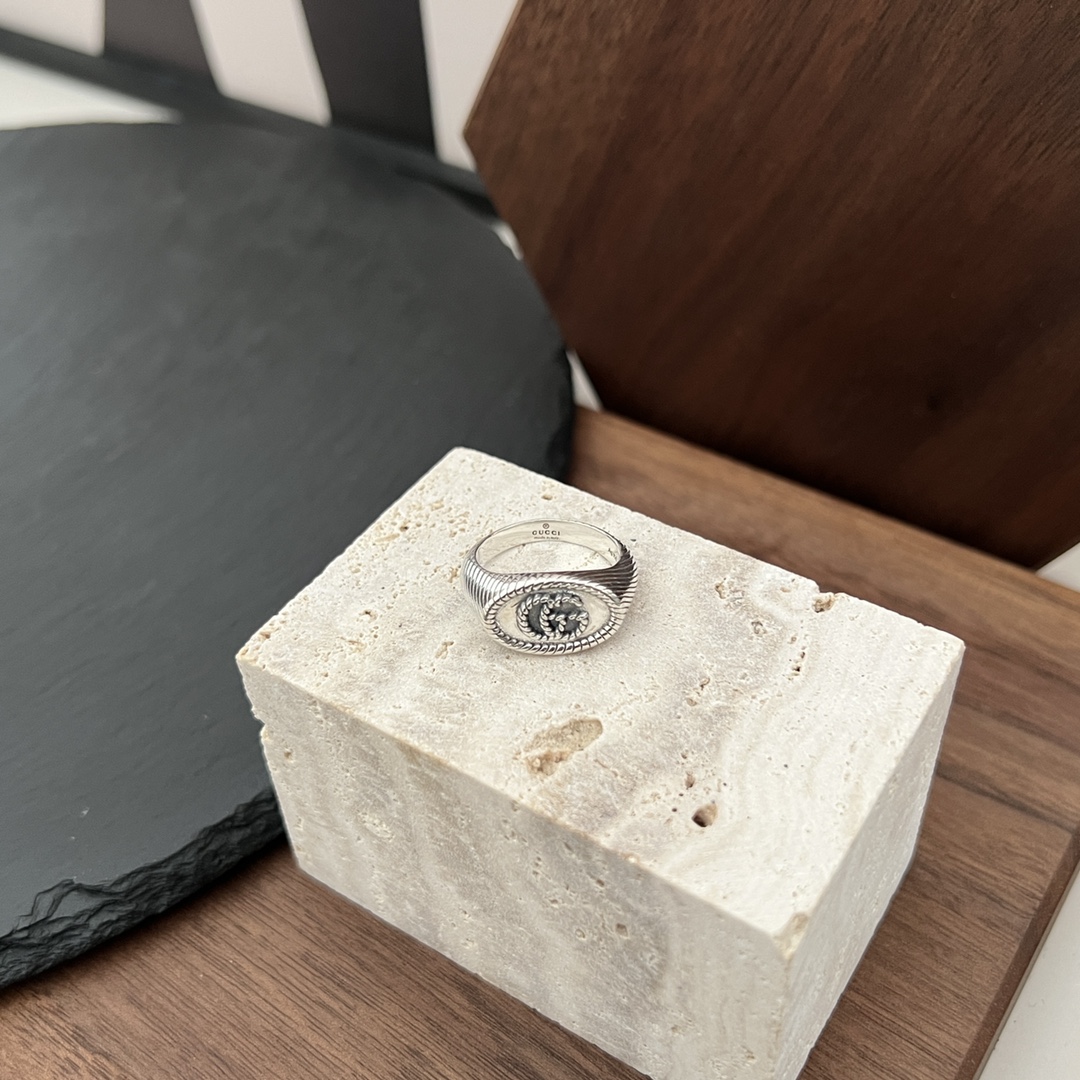 𝐆𝐮𝐜𝐜𝐢 925 Sterling Silver Double G Ring