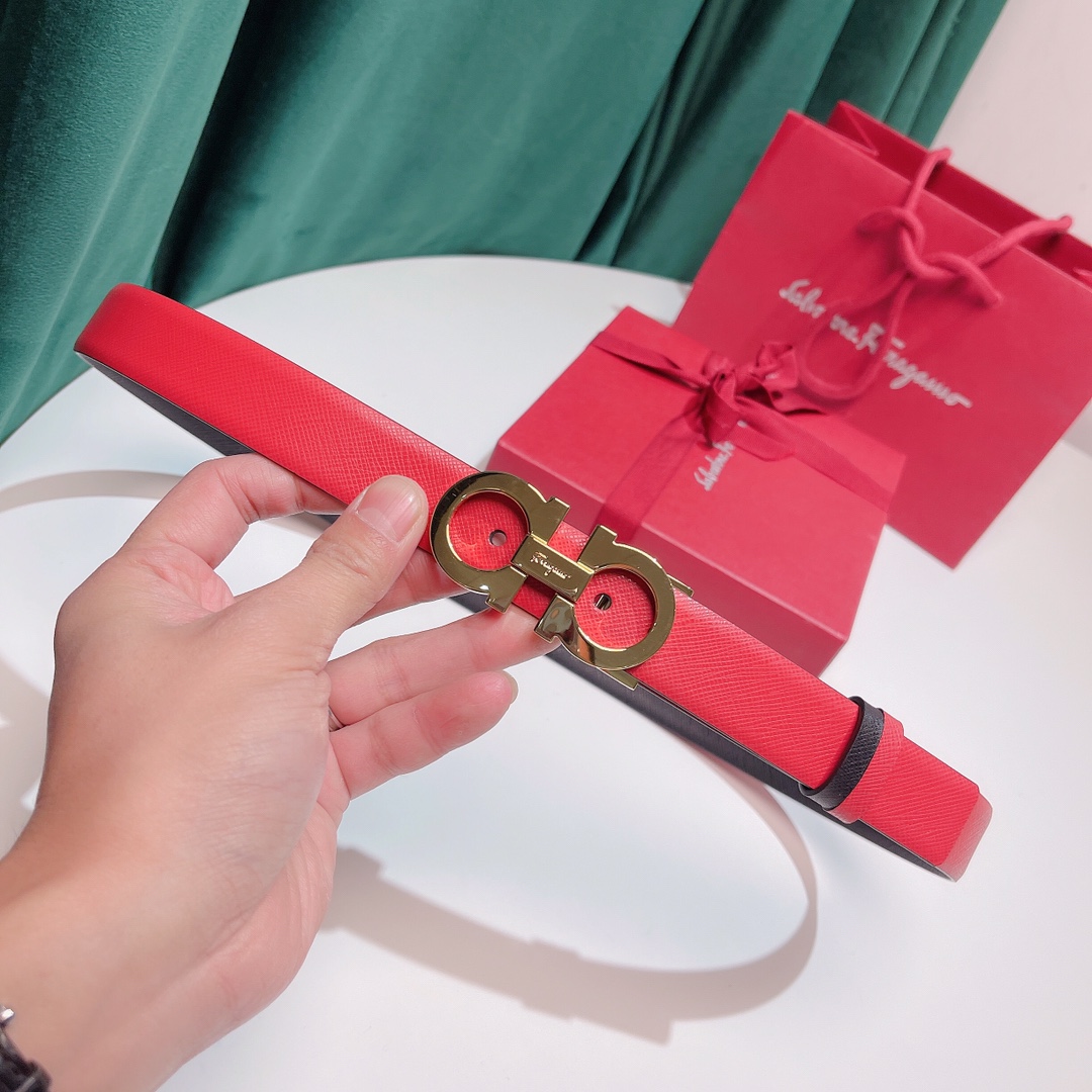 FERRAGAMO double-sided top layer leather belt