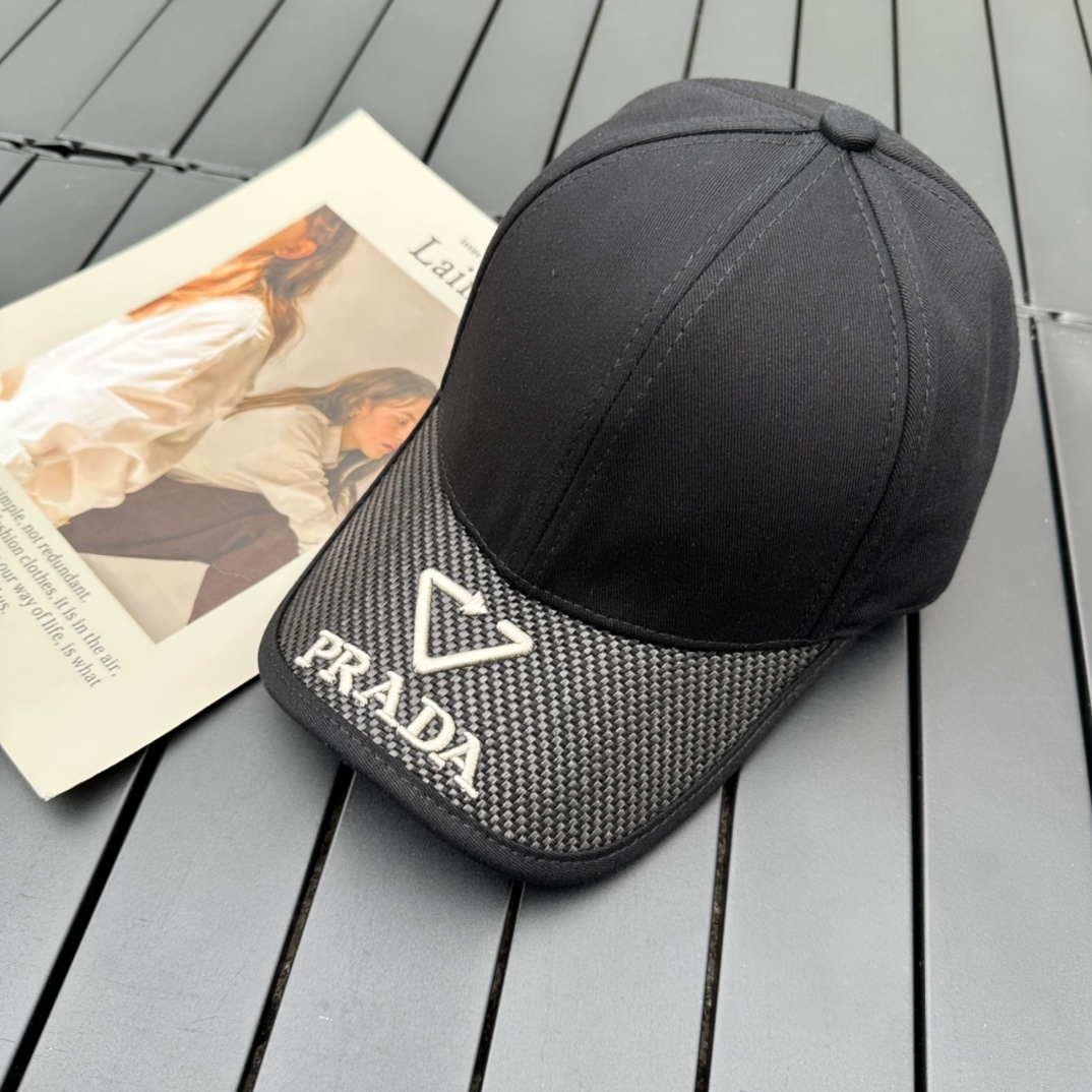 prada classic triangle logo baseball cap
