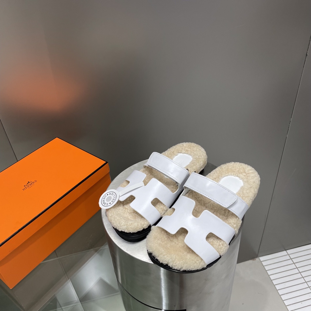 Hermes teddy fur uncle shoes
