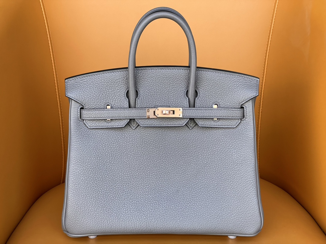 Birkin 25/30 Tin ware Grey togo rose Gold buckle
