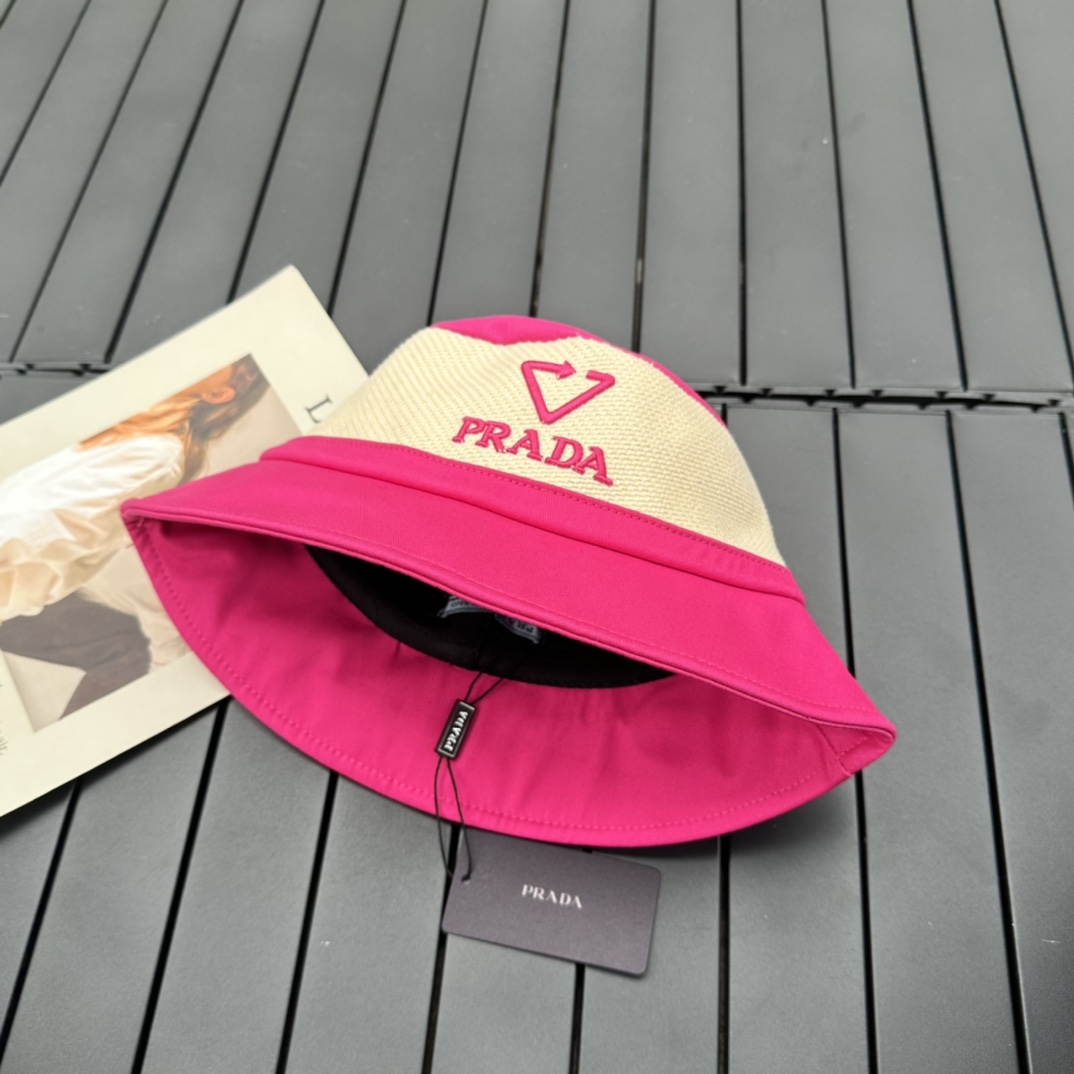 prada classic triangle bucket hat