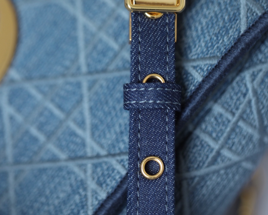 DIOR CARO Denim blue vine check embroidery DR-021