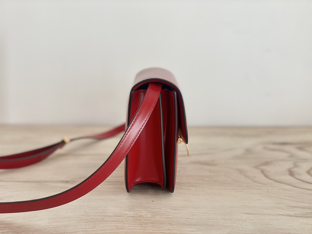 𝐂𝐞𝐥𝐢𝐧𝐞 Box Teen bag in polished calfskin