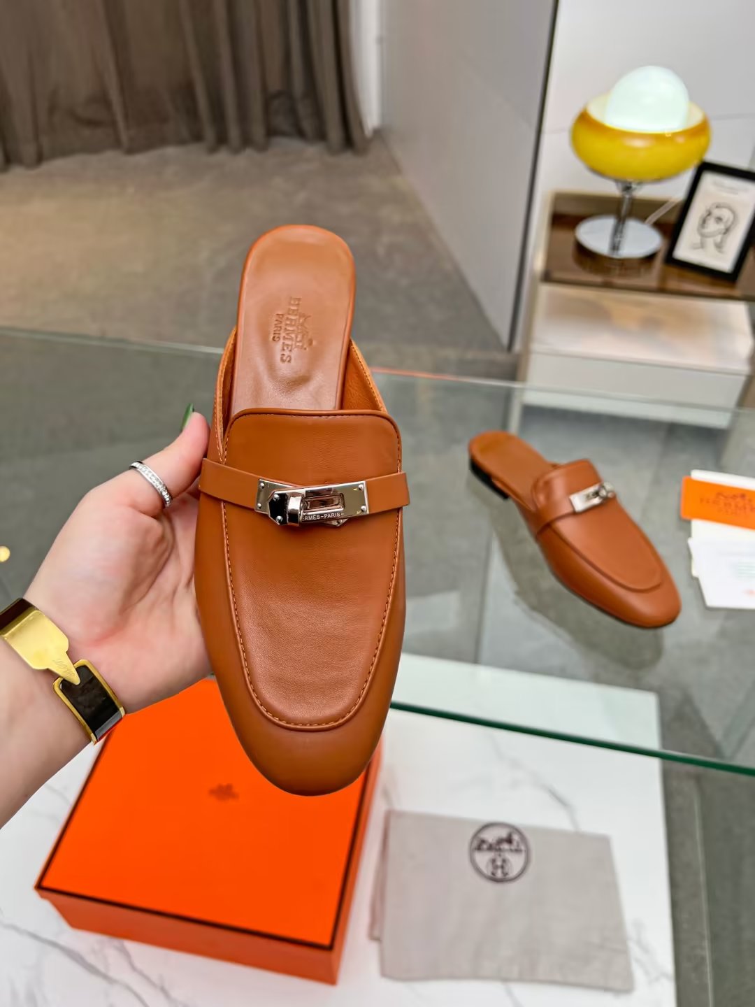 Hermes early spring new slippers