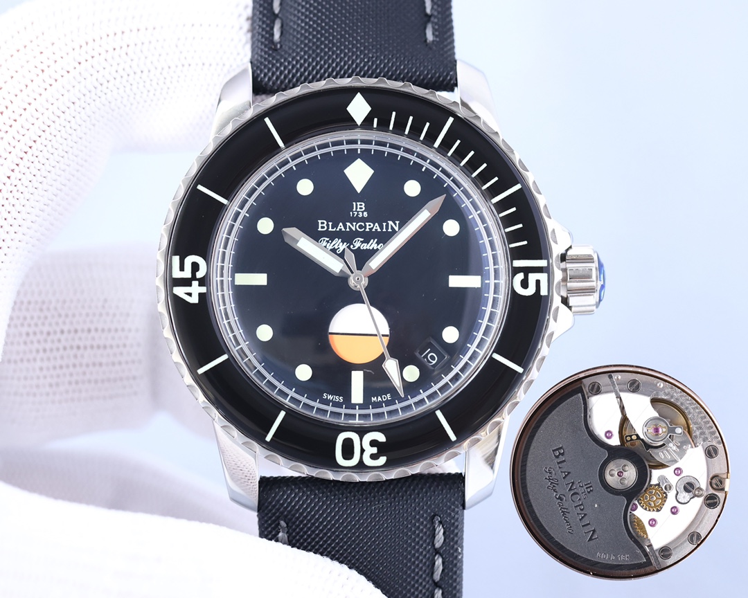 Blancpain-Tw Manufacture Blancpain Fifty Fathoms 16 stainless steel metal case with sapphire bezel mirror