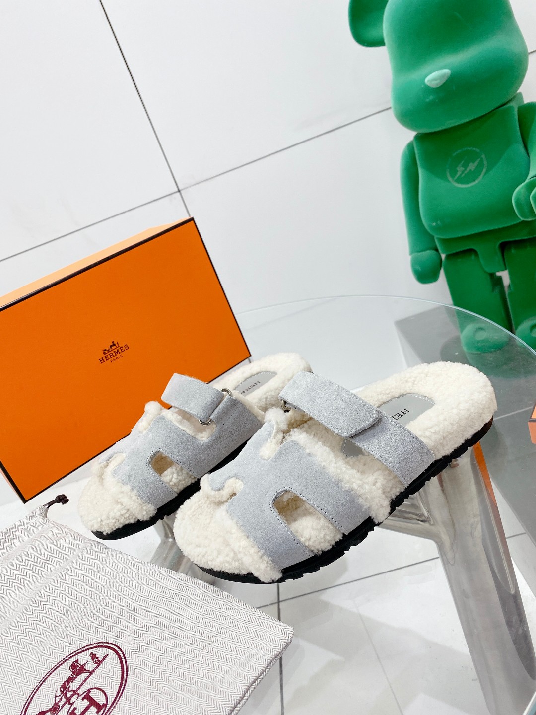 Hermes teddy fur uncle shoes