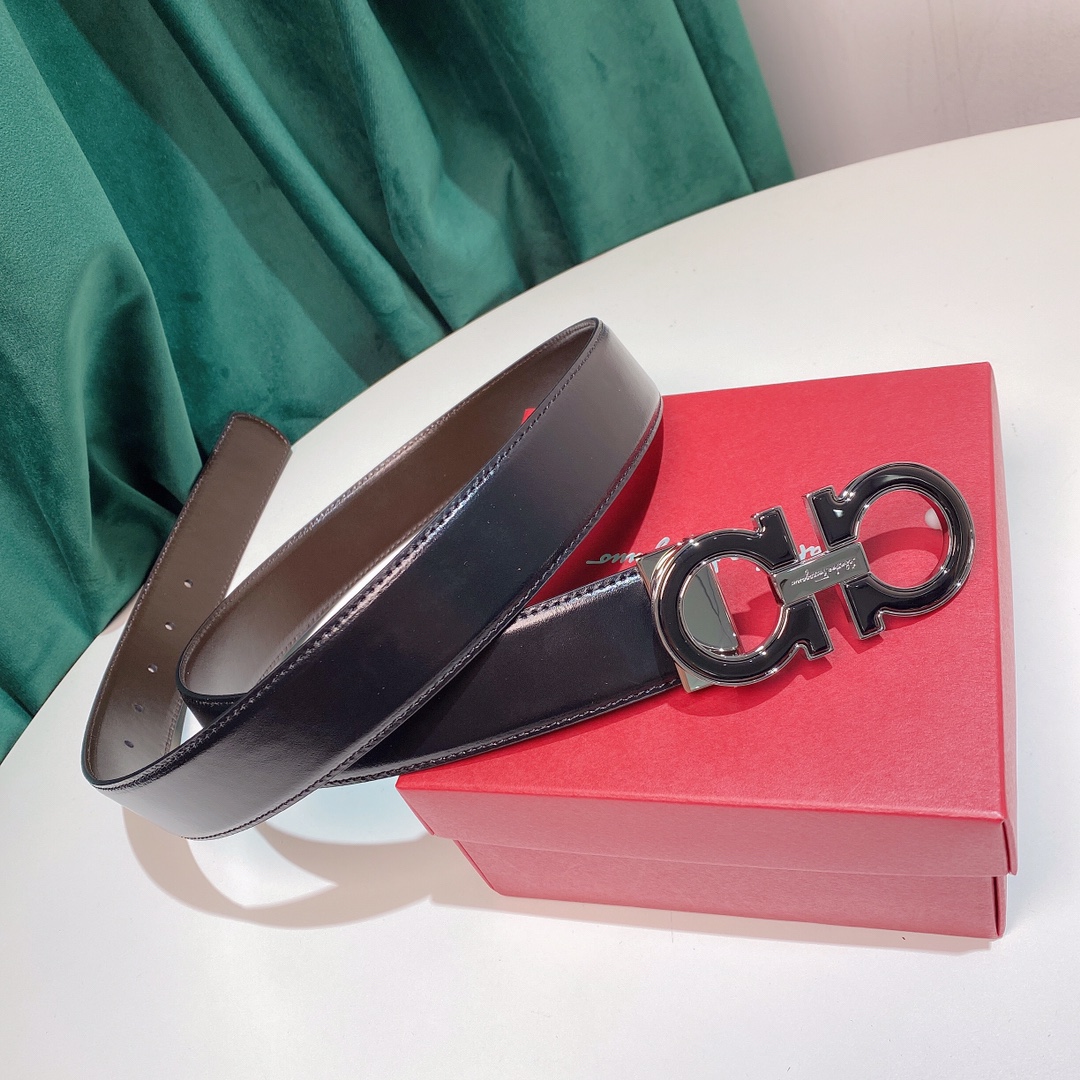 FERRAGAMO double-sided imported cowhide