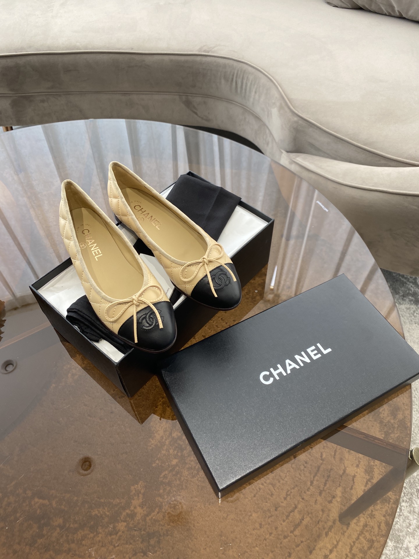 CHANEL ballet shoes Imported custom leather Italy imported leather outsole