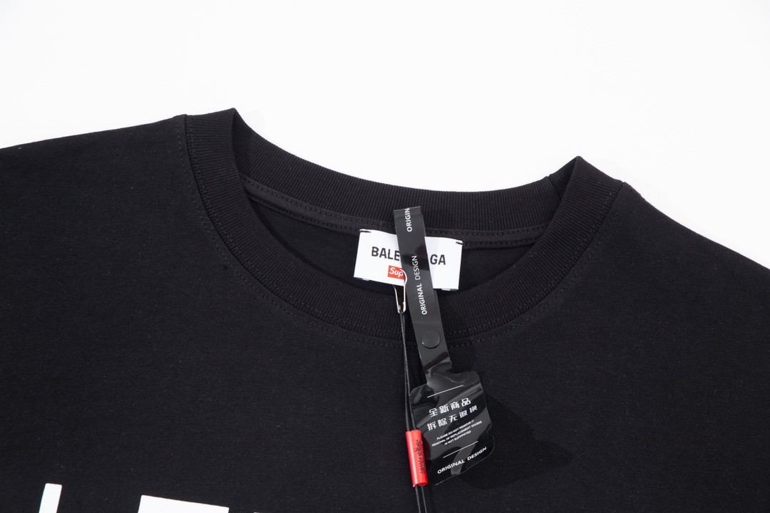 Balenciaga × Supreme 2023 Fall Spring/summer collection simple double LOGOT shirts