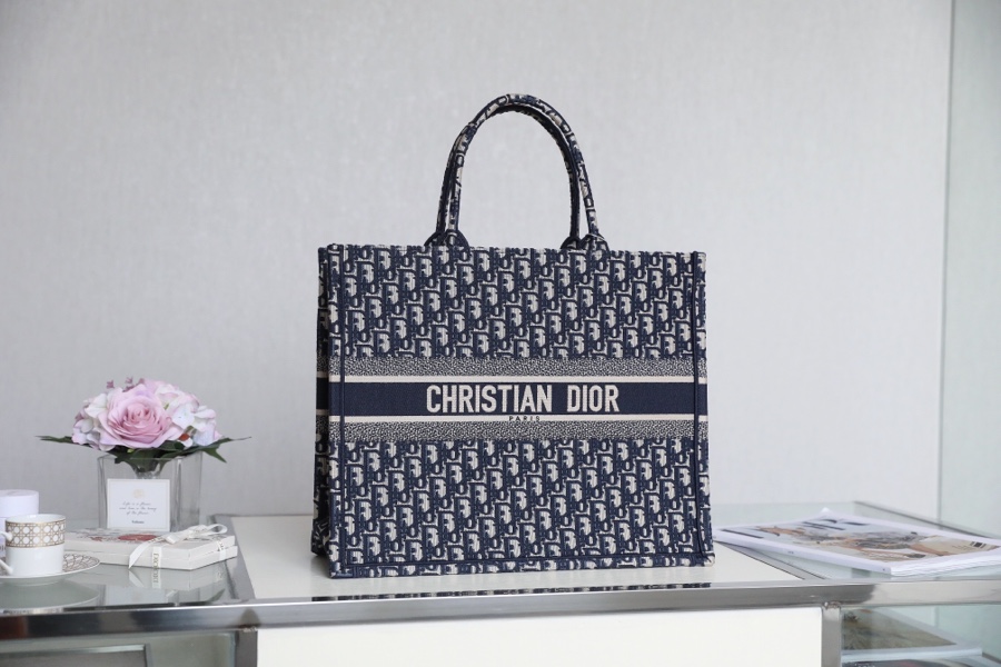 DIOR TOTE blue Oblique pattern