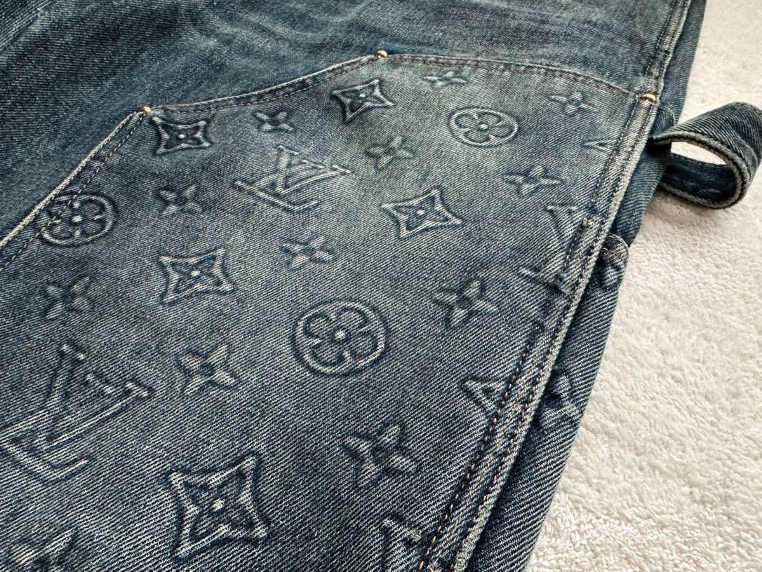 Louis Vuitton...three-dimensional embossed denim trousers