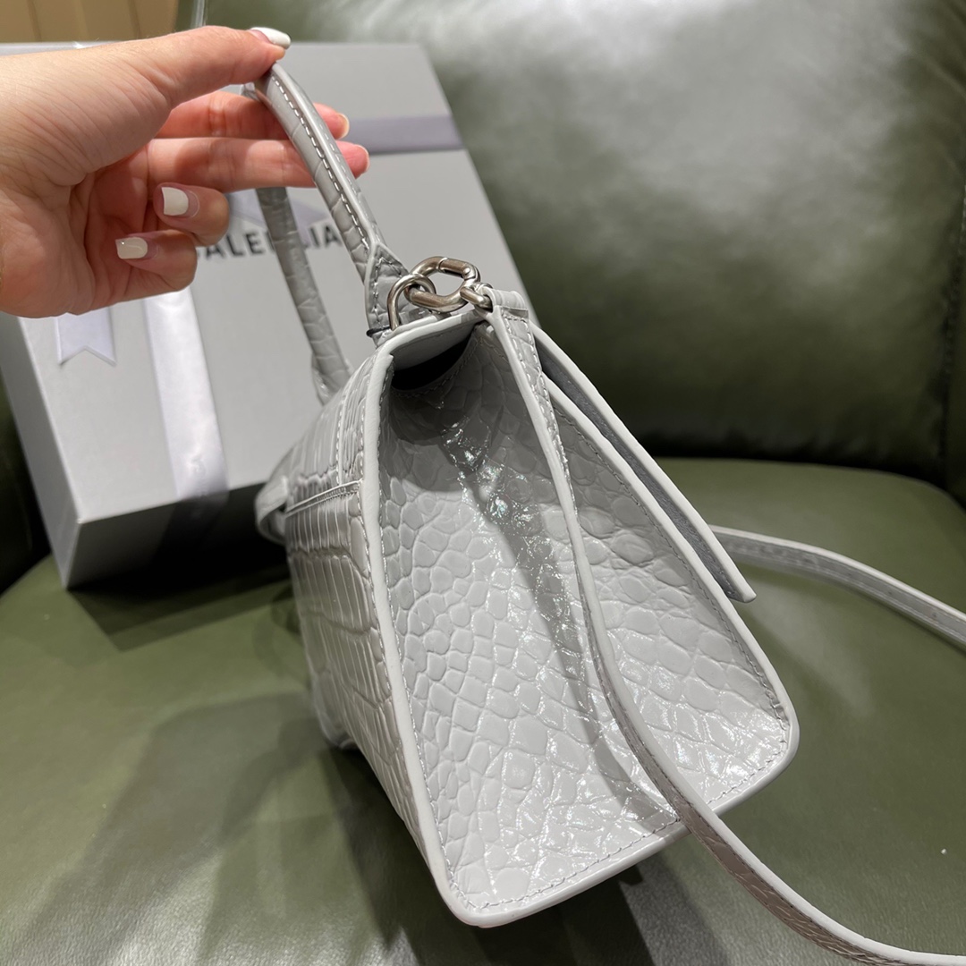 BALENCIAGA 𝐇𝐨𝐮𝐫𝐠𝐥𝐚𝐬𝐬𝐬 𝐒 crocodile-textured cowhide