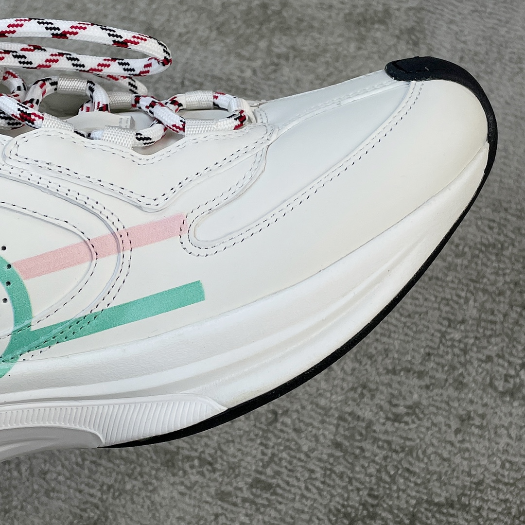 Gucci RUN in all leather Cowhide Sheepskin running shoes red and green