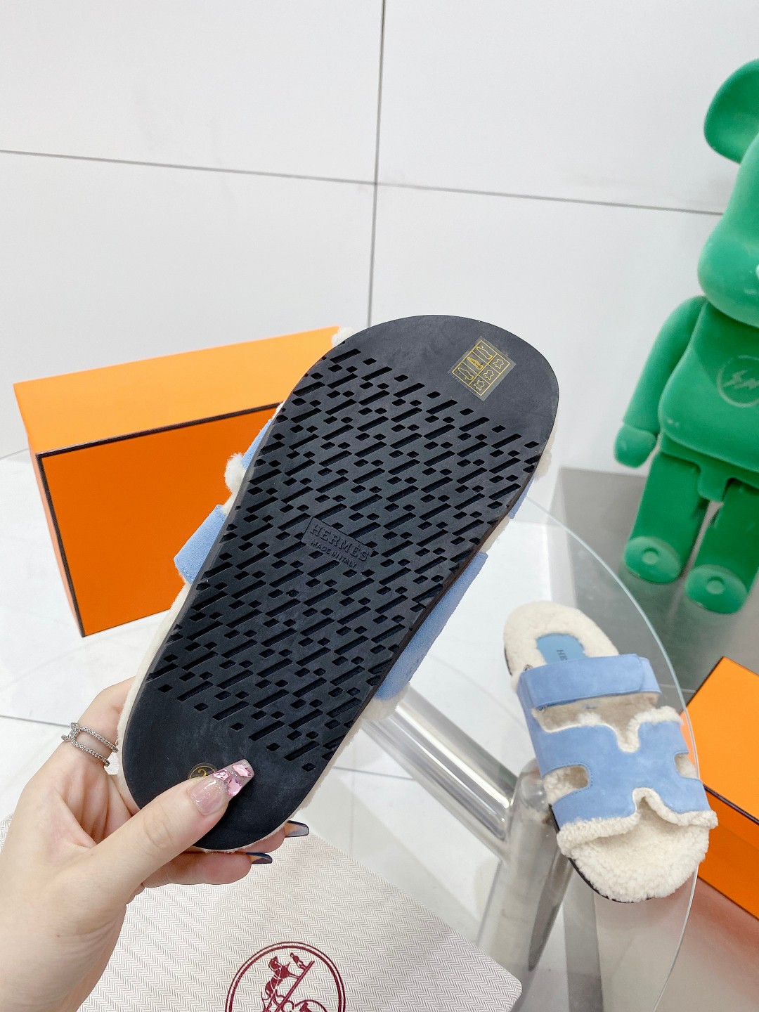 Hermes teddy fur uncle shoes