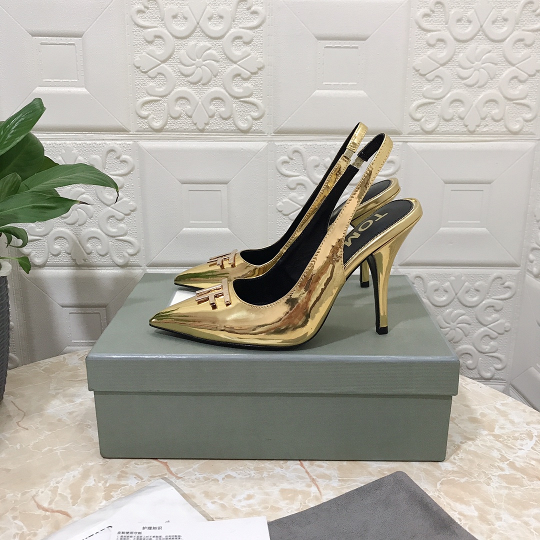 𝐓𝐎𝐌𝐅𝐎𝐑𝐃｜𝟐𝟎𝟐𝟑𝐒𝐒/𝐧𝐞𝐰 TOM high heeled bag toe sandals Original black leather outsole