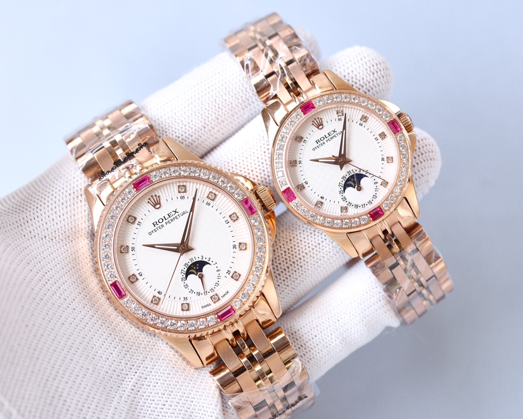 Rolex classic series couple mechanical moon phase watch