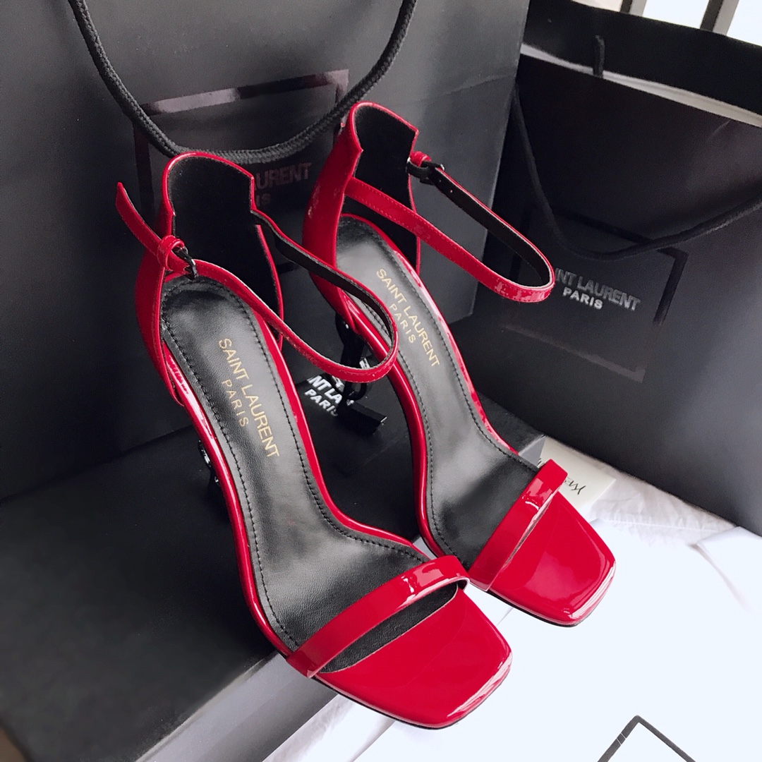 Saint Laurent 2020 newest Opyum sandals high heel sandals original open mold leather outsole