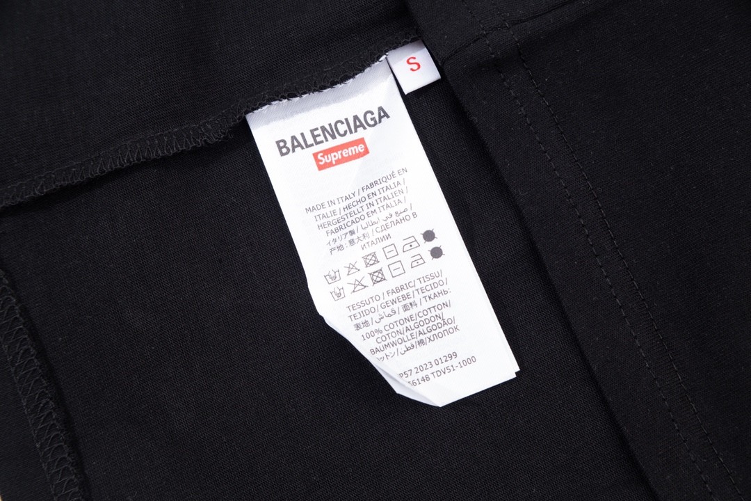 Balenciaga × Supreme 2023 Fall Spring/summer collection simple double LOGOT shirts