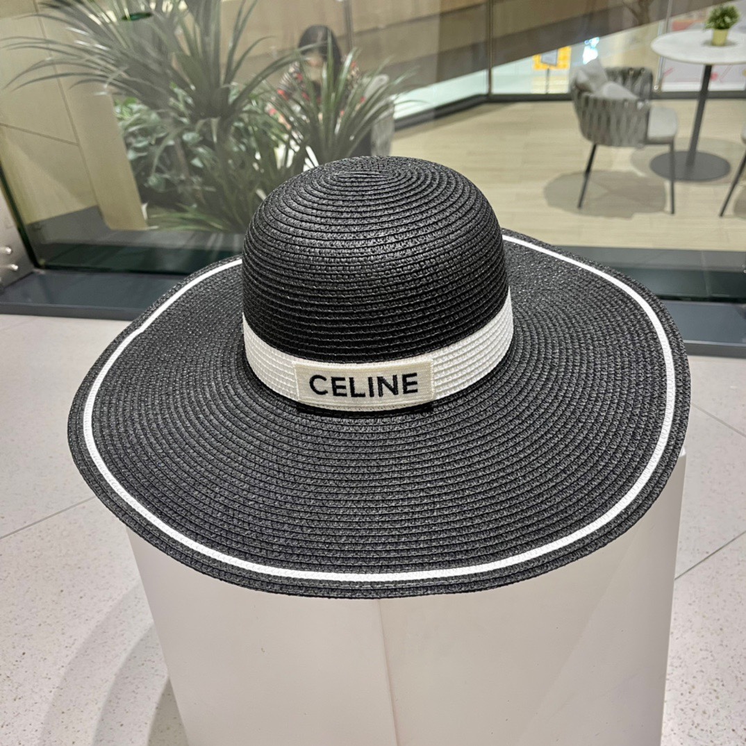 Celine Straw Hat, Brim, Sun Hat, Beach Sun Hat, Head Circumference 57cm