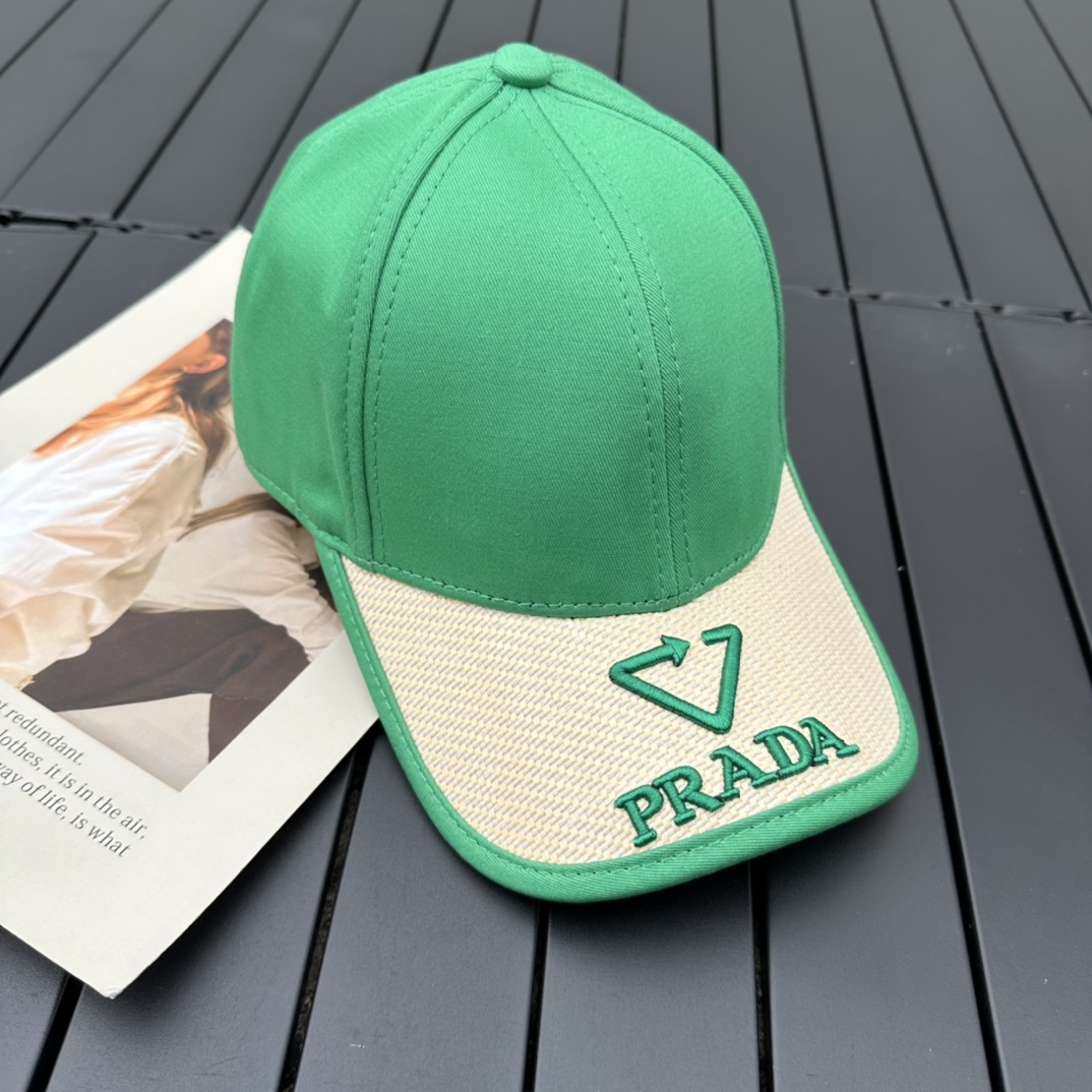 prada classic triangle logo baseball cap