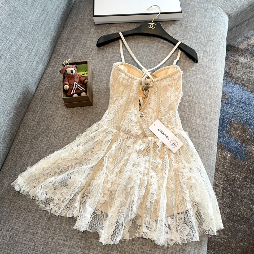 Chanel new sexy fairy lace one-piece boxer skirt