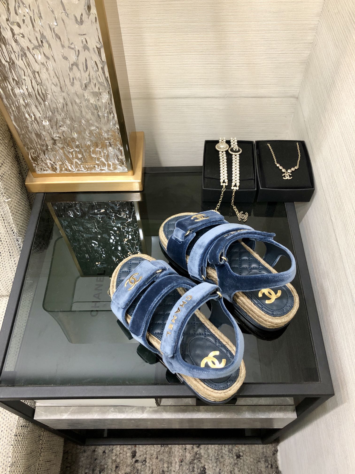 CHANEL 2023 spring and summer latest woven velcro sandals Japan imported woven materials