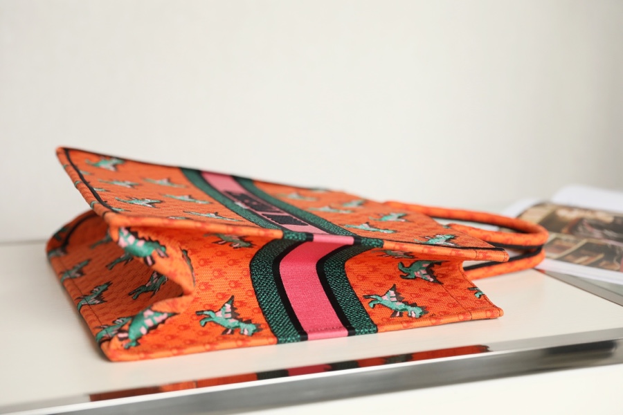 DIOR TOTE Orange dinosaur