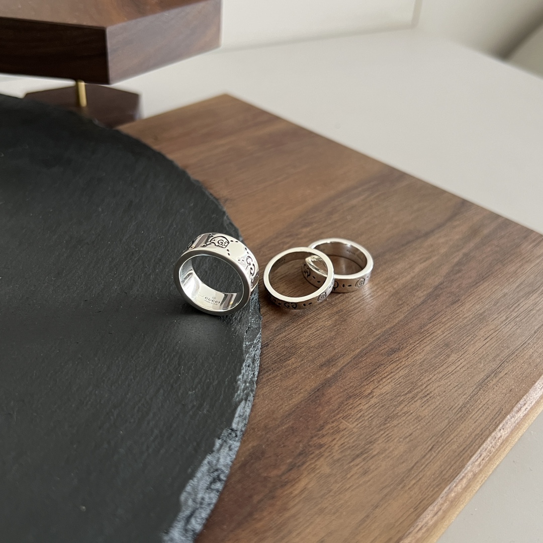 𝐆𝐮𝐜𝐜𝐢 925 Sterling Silver Ghost Elf Ring Size: 12# 14# 16# 18# 20# 22#