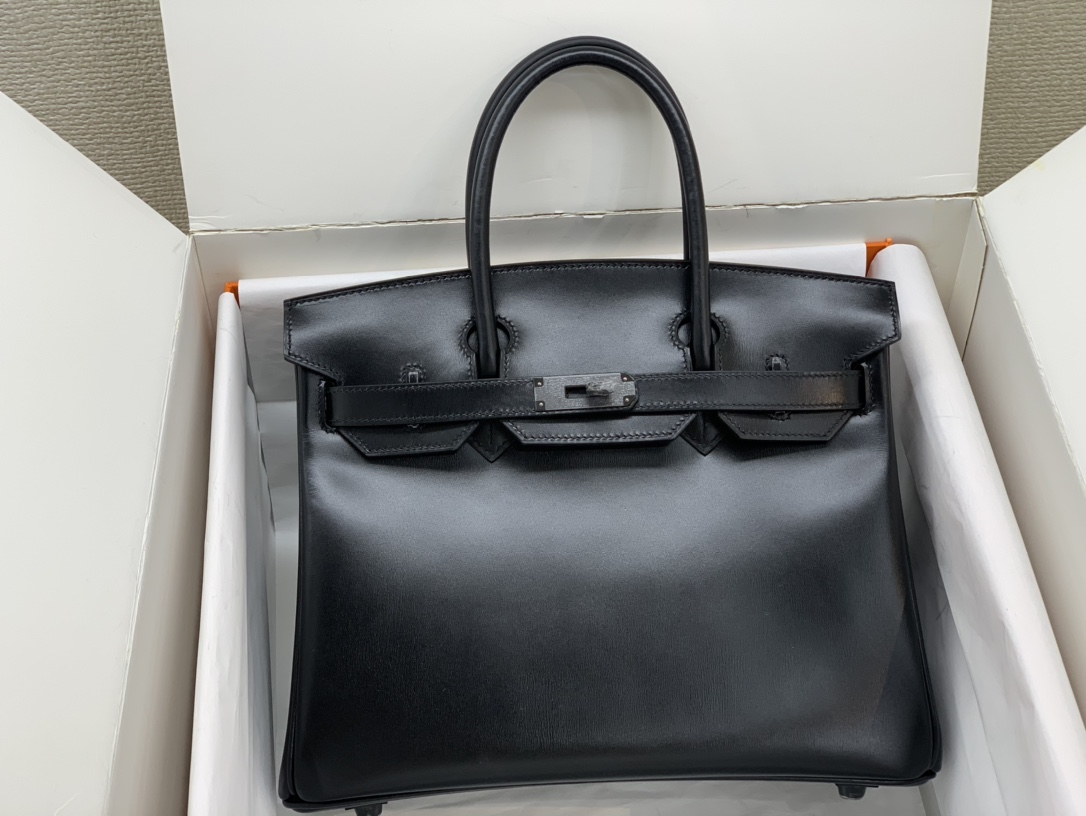 birkin30 antique bag box leather limited edition black buckle all hand sewn