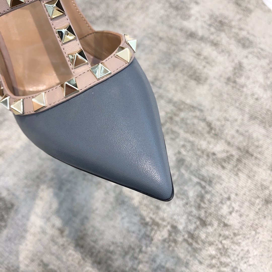 Valentino VT Collection Two Strap Mid Heel 10cm Haze Blue