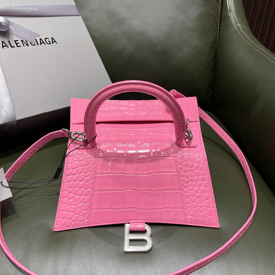 BALENCIAGA 𝐇𝐨𝐮𝐫𝐠𝐥𝐚𝐬𝐬𝐬 𝐒 crocodile-textured cowhide