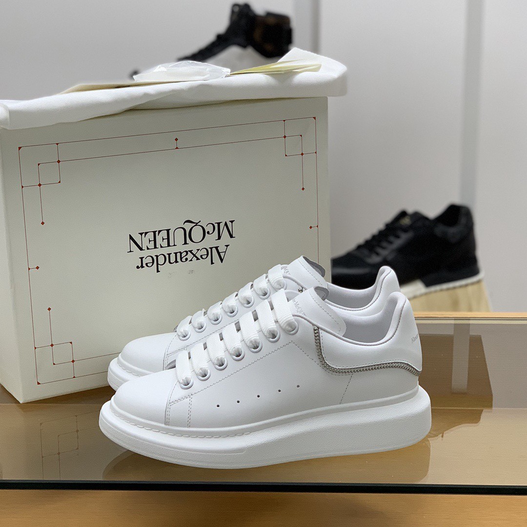 Alexander McQueen MQ All white zip Sneakers