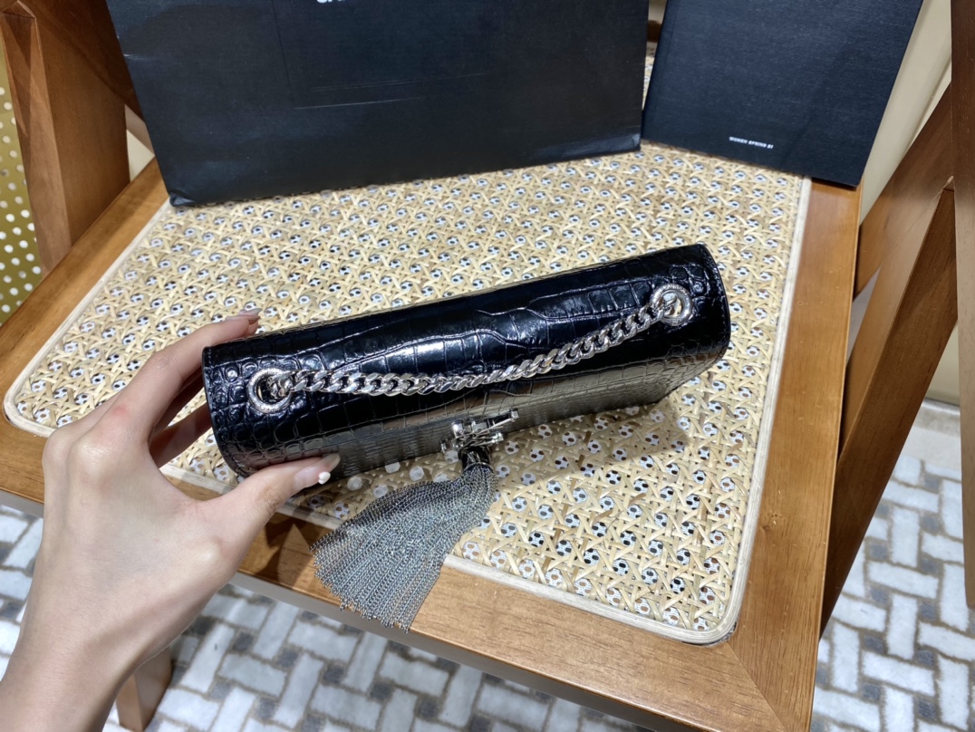 SAINT LAURENT #𝐊𝐚𝐭𝐞 20𝐜𝐦#474366 Original crocodile leather