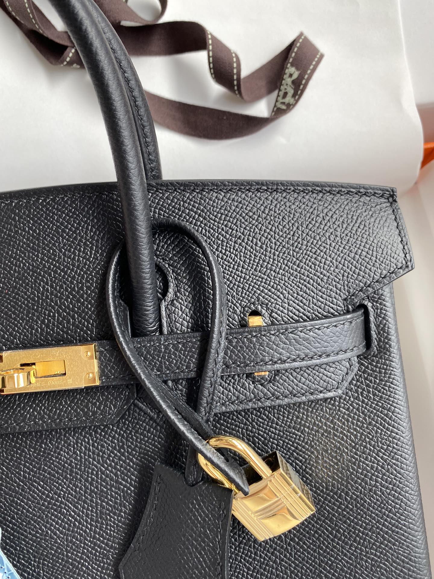 Birkin 25cm Epsom Leather Black Gold Buckle