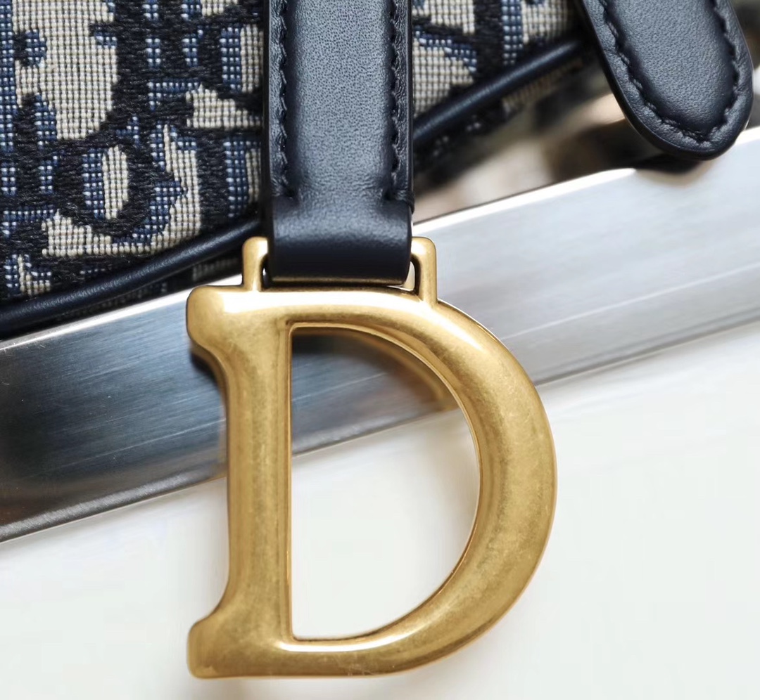 Dior Oblique Old Flower Saddle Handbag