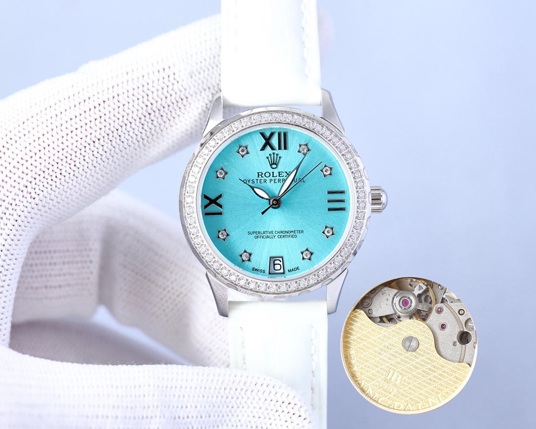 Rolex V8 version fashion women's watch simple three needle super luminous at night