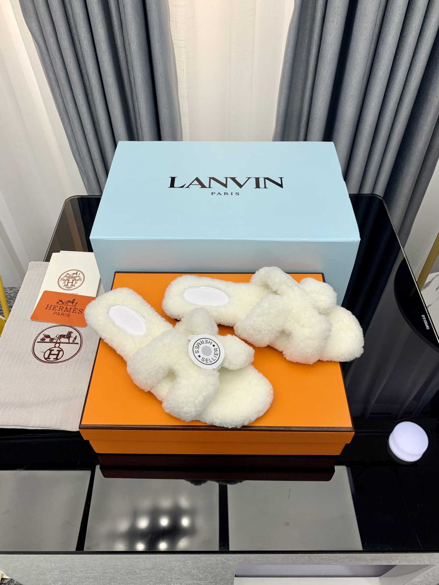 Hermes Autumn and Winter Flat Fur Drags